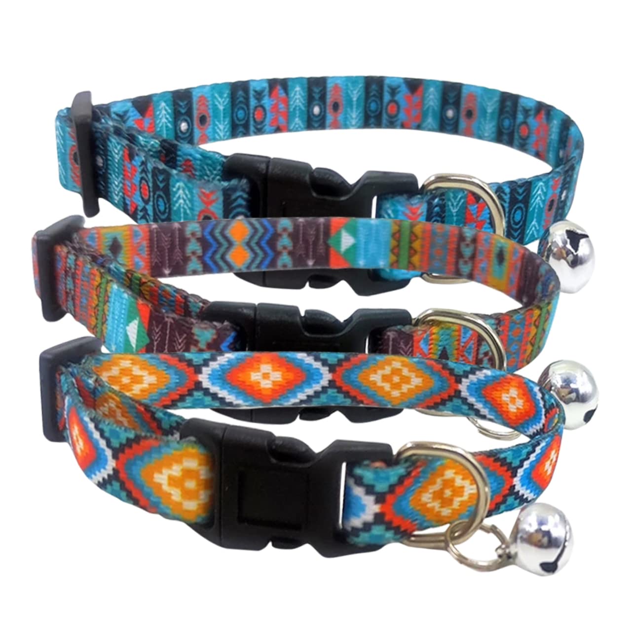 minkissy Lot de 12 Colliers décoratifs pour Chaton - Collier d'extérieur pour Chat - Collier pour Chat - Cloches pour Chiens de Taille - Résistant à l'usure - Collier en Polyester avec