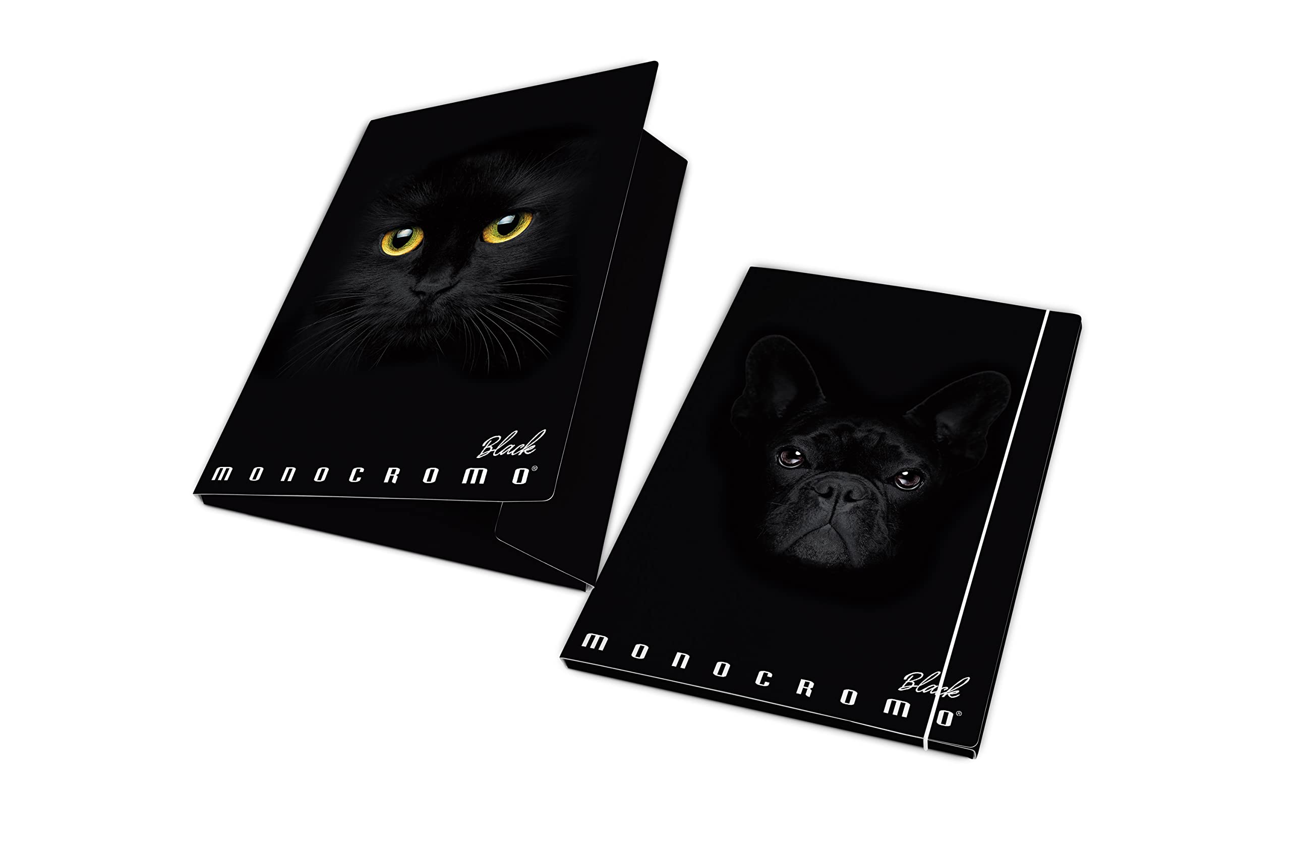 Folder 3 Flap Back 1,2; Monochrome Black, Pack of 6