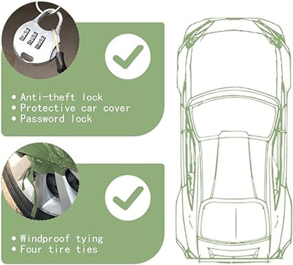 Copertura auto per Opel Manta Gse Cascada |Copertura auto per uso esterno - Protezione Tutto Tempo Antipolvere Antivento Antiacqua Antigraffio(Green,Manta)