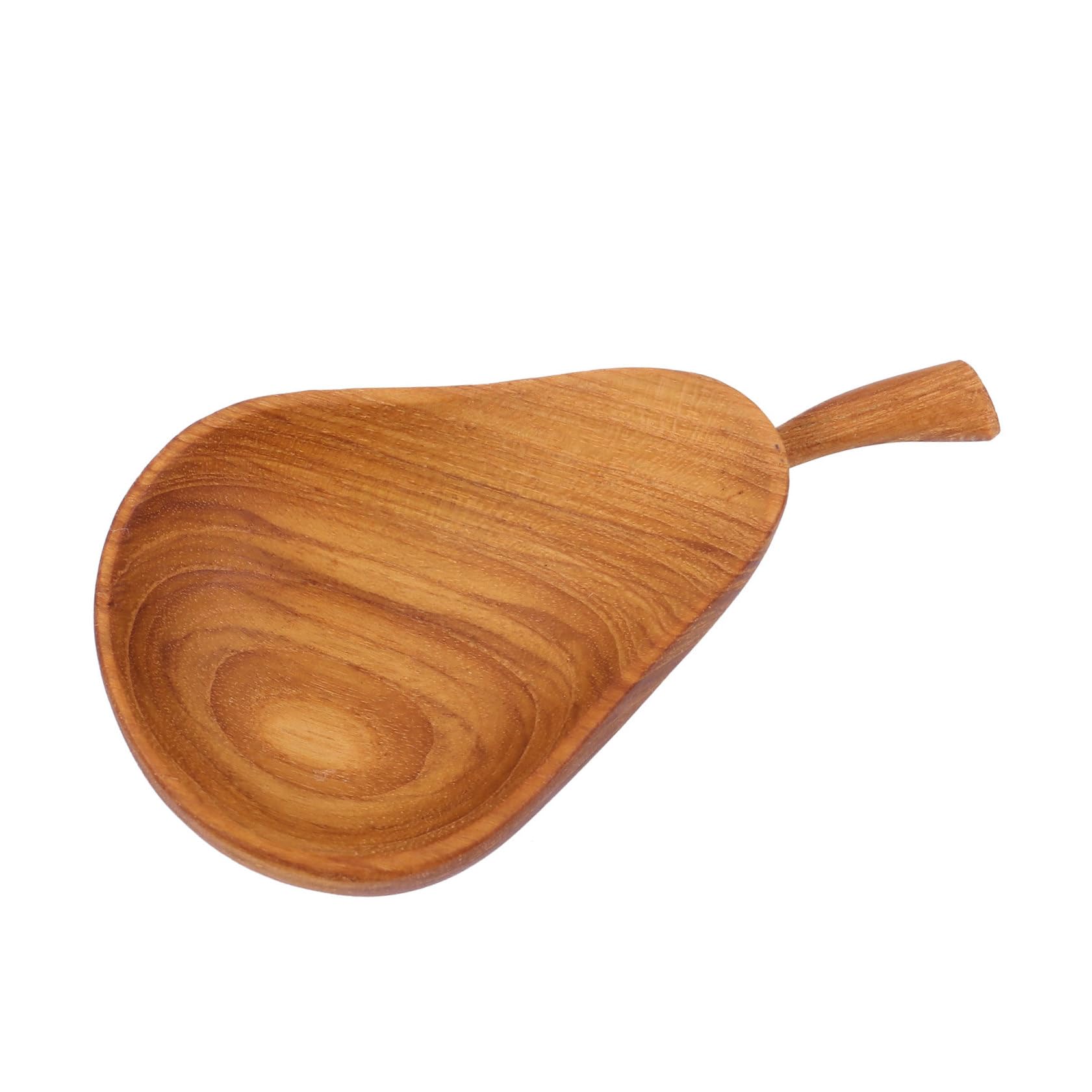 Plat à sauce en bois en forme de poire pour assaisonnement