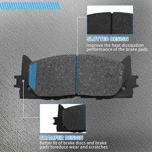 Image of Front Brake Pads Set Compatible with Le-xus ES300h ES350, Toyota Avalon Camry Automotive Replacement Brake Pads Semi-Metallic D1222