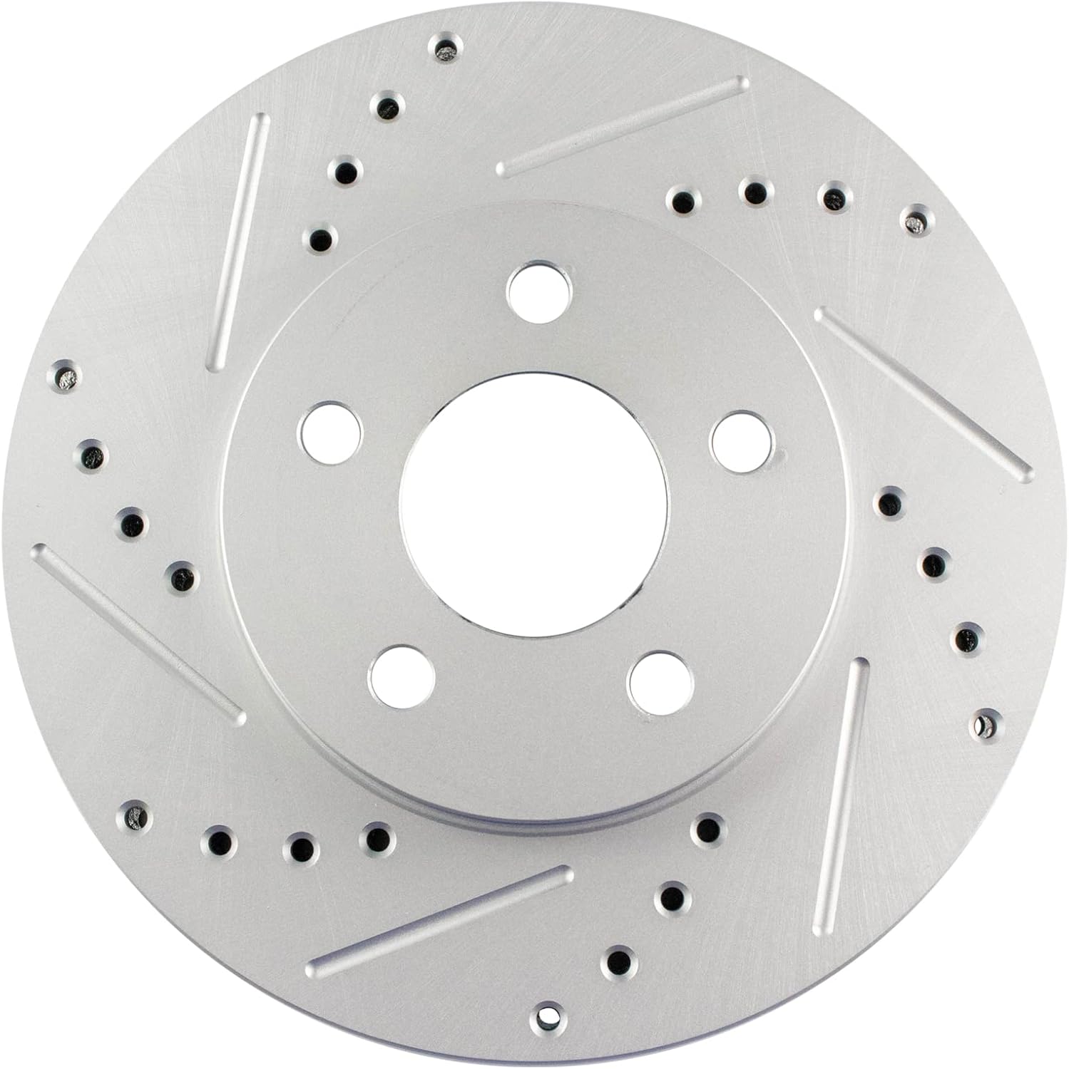 TRQ Front Brake Rotor Set G Coated Drilled and Slotted Vented Compatible with 2000-2005 Dodge Neon 2000-2001 Plymouth Neon