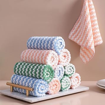 Microfiber Cleaning Cloth,11 Pack Dish Cloths,24 * 24cm Dish Towels,Super Soft and Absorbent Kitchen Dishcloths,Fast Drying Microfiber Kitchen Towels,Cotton Dish Rags Mix Color