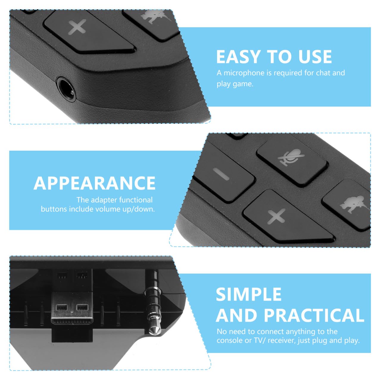 OSALADI 3stücke Stereo Headset Adapter Für One Audioanschluss Kompatibel Mit Gaming-headsets Langlebiges Material Für Spiele Ermöglicht Stereo-Sound Und Voice-Chat