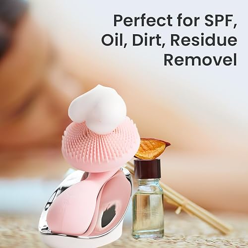 Miniatura 5 de Praimy MURMUR Cepillo facial exfoliante, cepillo eléctrico inalámbrico de limpieza facial, limpiador facial ultrasónico de silicona de grado