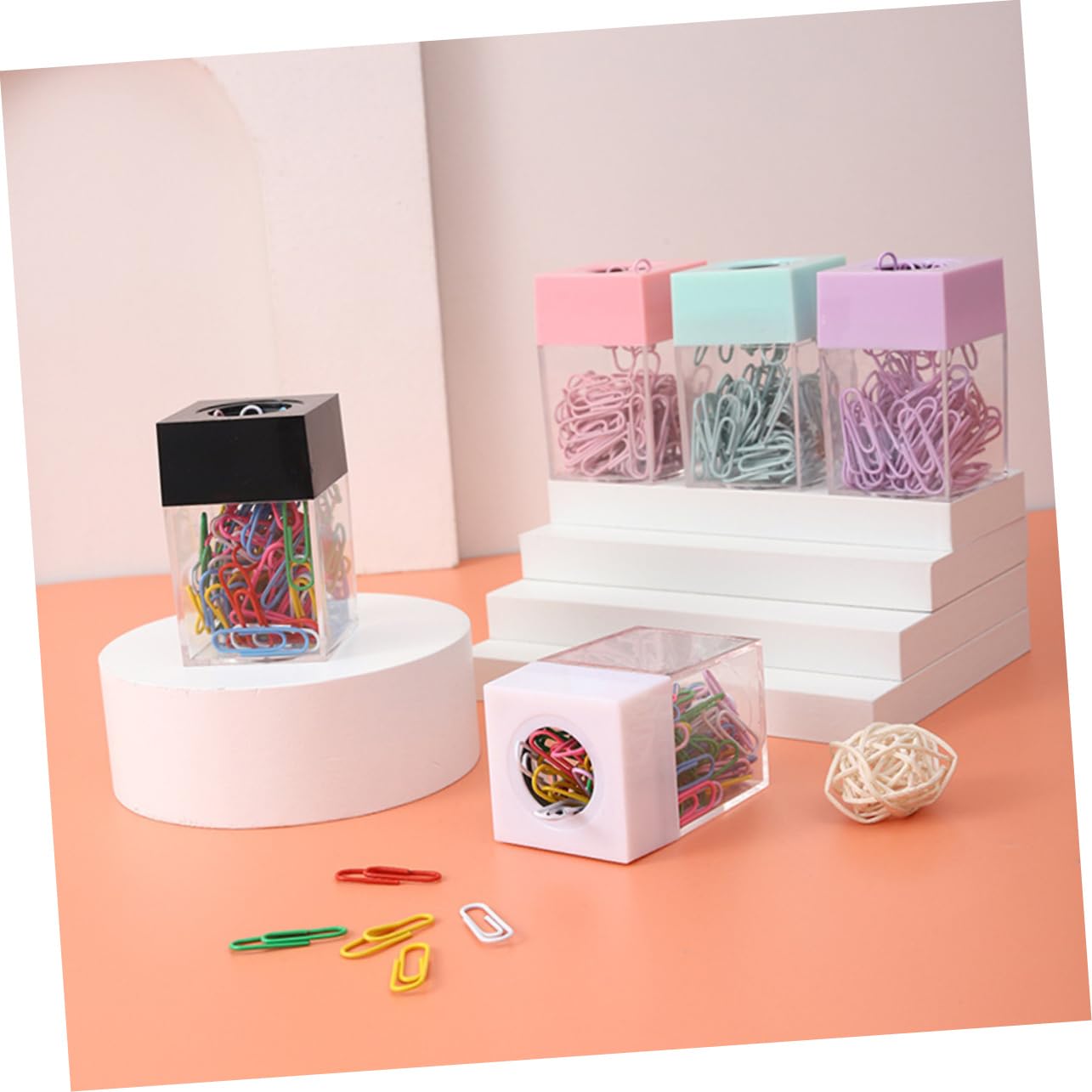10pezzi Dispenser Per Clip Organizer Per Graffette e Accessori Scrivania