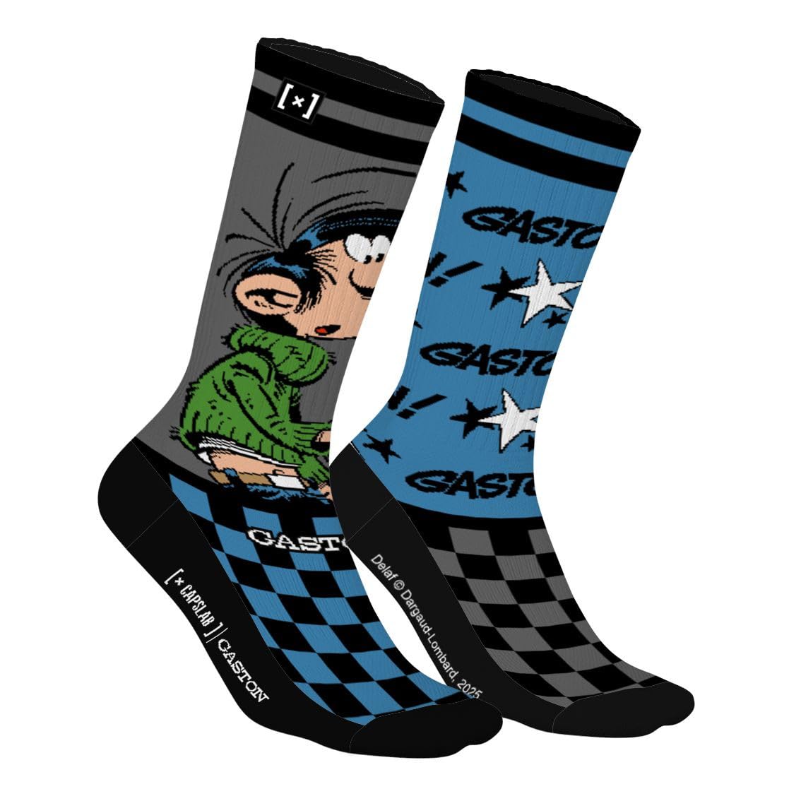 Chaussette Homme Gaston Lagaffe Coton, 1 Paire de Chaussettes Fantaisie Homme, Haute et Respirante
