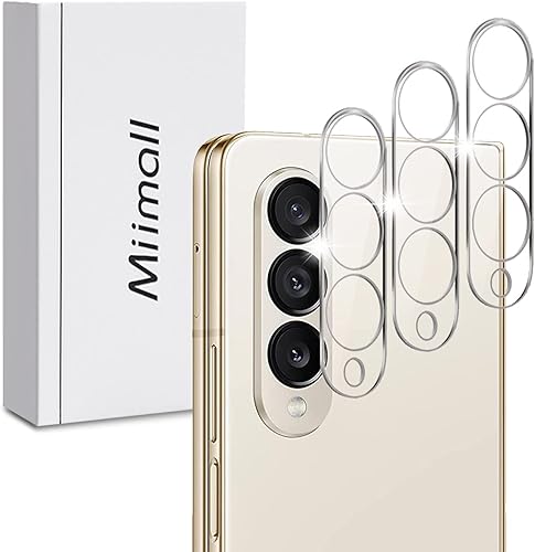 Miniatura 1 de Miimall Paquete de 3 protectores de lente de cámara compatibles con Samsung Galaxy Z Fold 4, vidrio templado de dureza 9H, antiarañazos, película