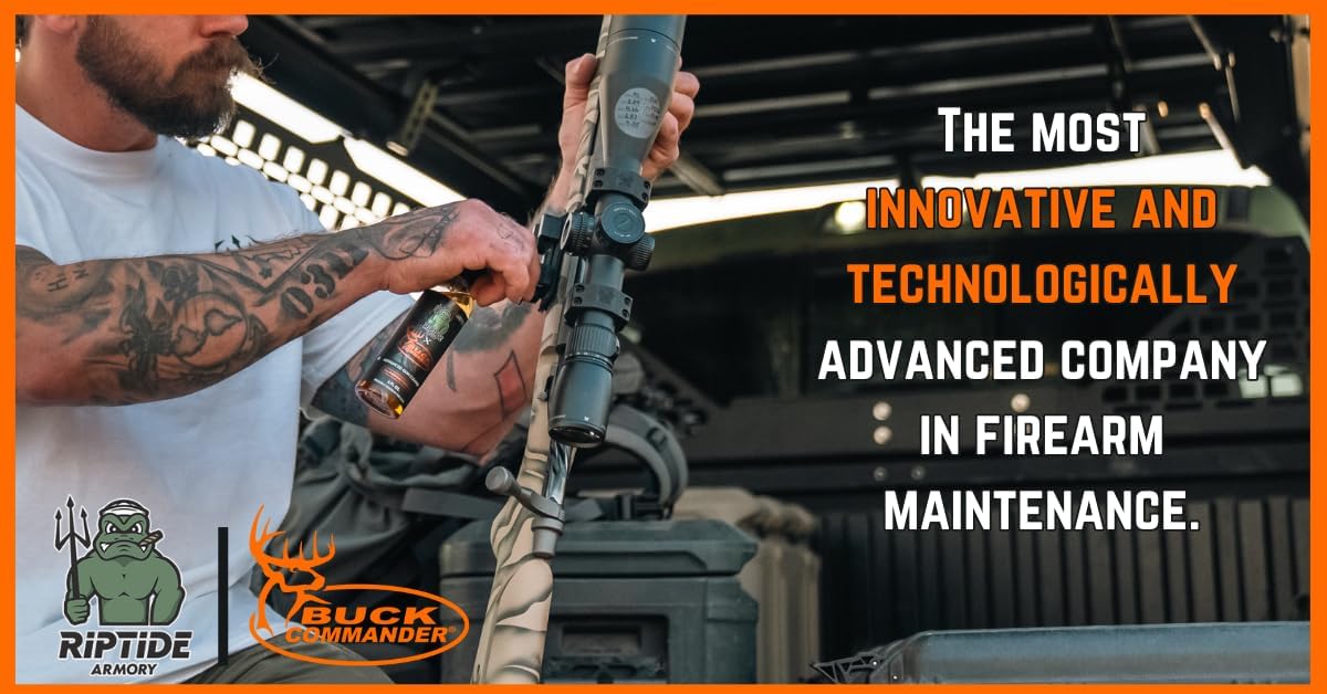 Riptide Armory x Buck Commander Advanced Gun Cleaner & Gun Oil Kit - Targeted Long-Lasting Formula -Protect & Prevent Buildup - Veteran Founded & Formulated by Former US Navy Seal - Image 4