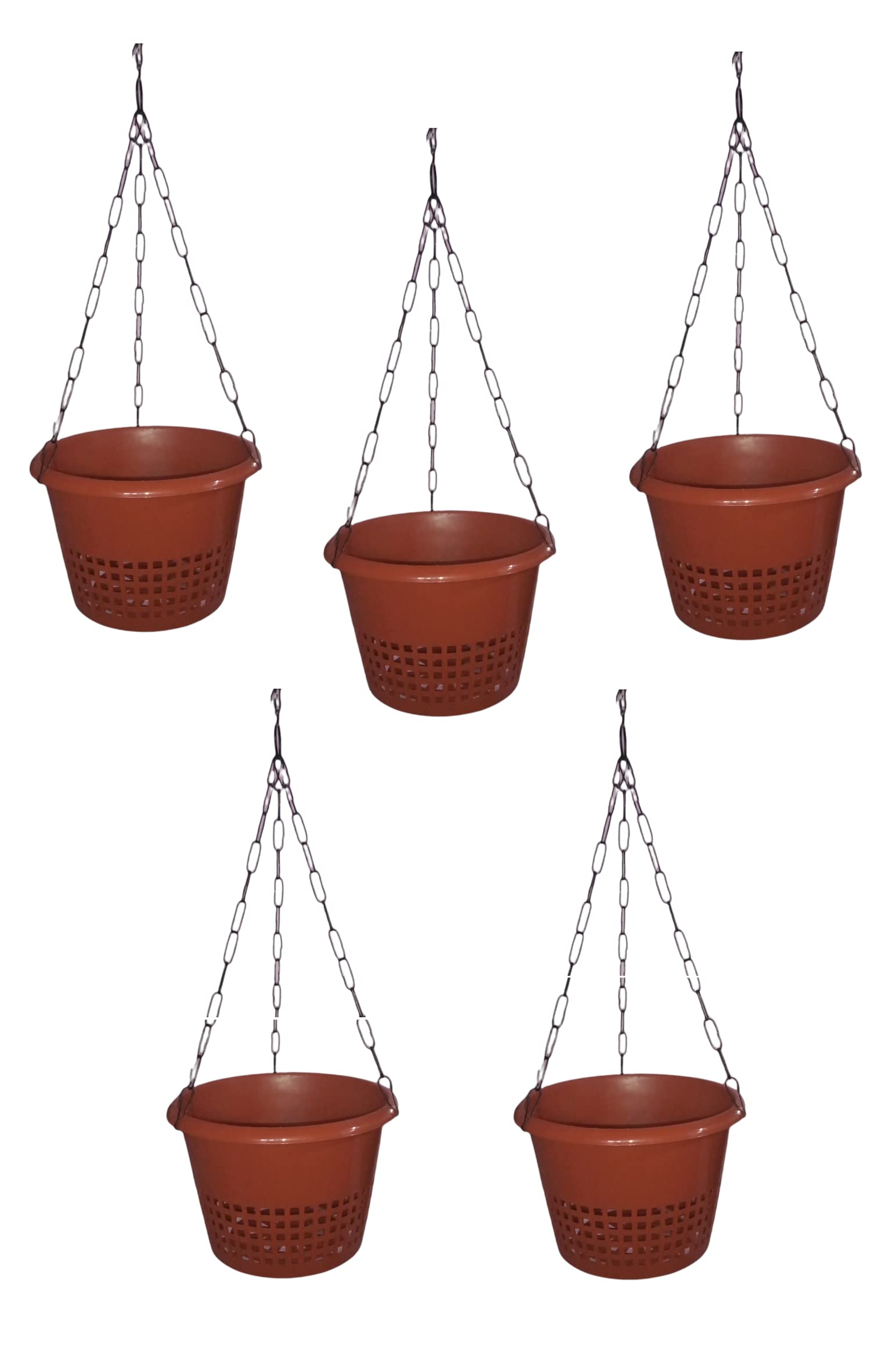 aadhinarayana Hanging Orchid Pot Brown Color with Metal Chain Black - (Set of 5) (B09RJ586LZ) Amazon Price History, Amazon Price Tracker