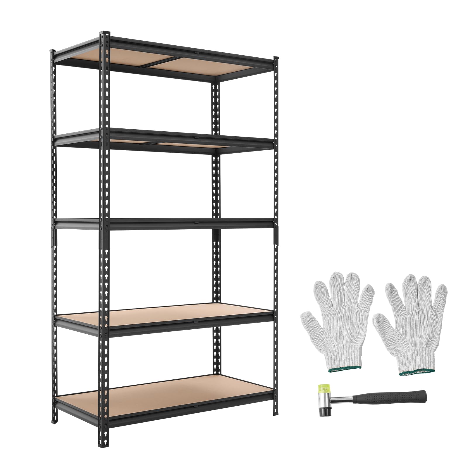 VEVOR Scaffale per Garage, Scaffale Metallico Portaoggetti, 5 Ripiani in MDF Regolabili, Capacità 1134 kg, Scaffalatura Multiuso, per Cucina, Dispensa, Cantina e Bagno, 102,5 cm Lx51,7 cm Px181,3 cm A