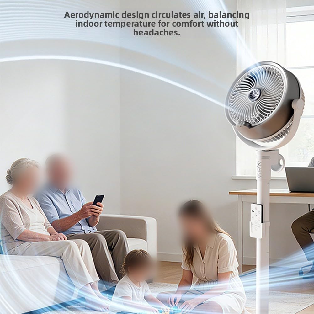 Ventilador de nebulización portátil para exteriores, temporizador de control remoto de oscilación de flujo de aire de 4 velocidades para el hogar, patio, viajes, patio (blanco)