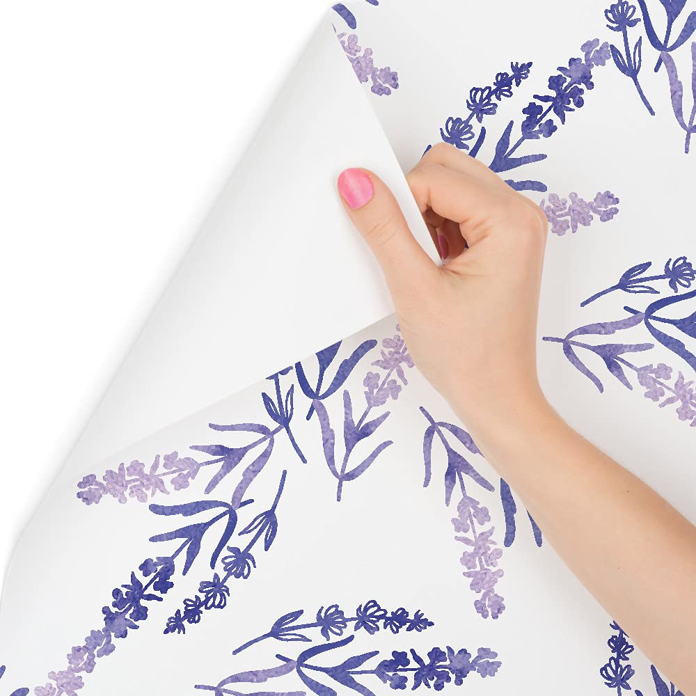 Muralo Tapeta 10 m, rolka flizeliny, kwiaty, lawendy, liście, natura, rośliny, łodygi, tapeta z włókniny, 1000 x 53 cm, tapeta ścienna, do salonu, sypialni, nowoczesna dekoracja ścienna