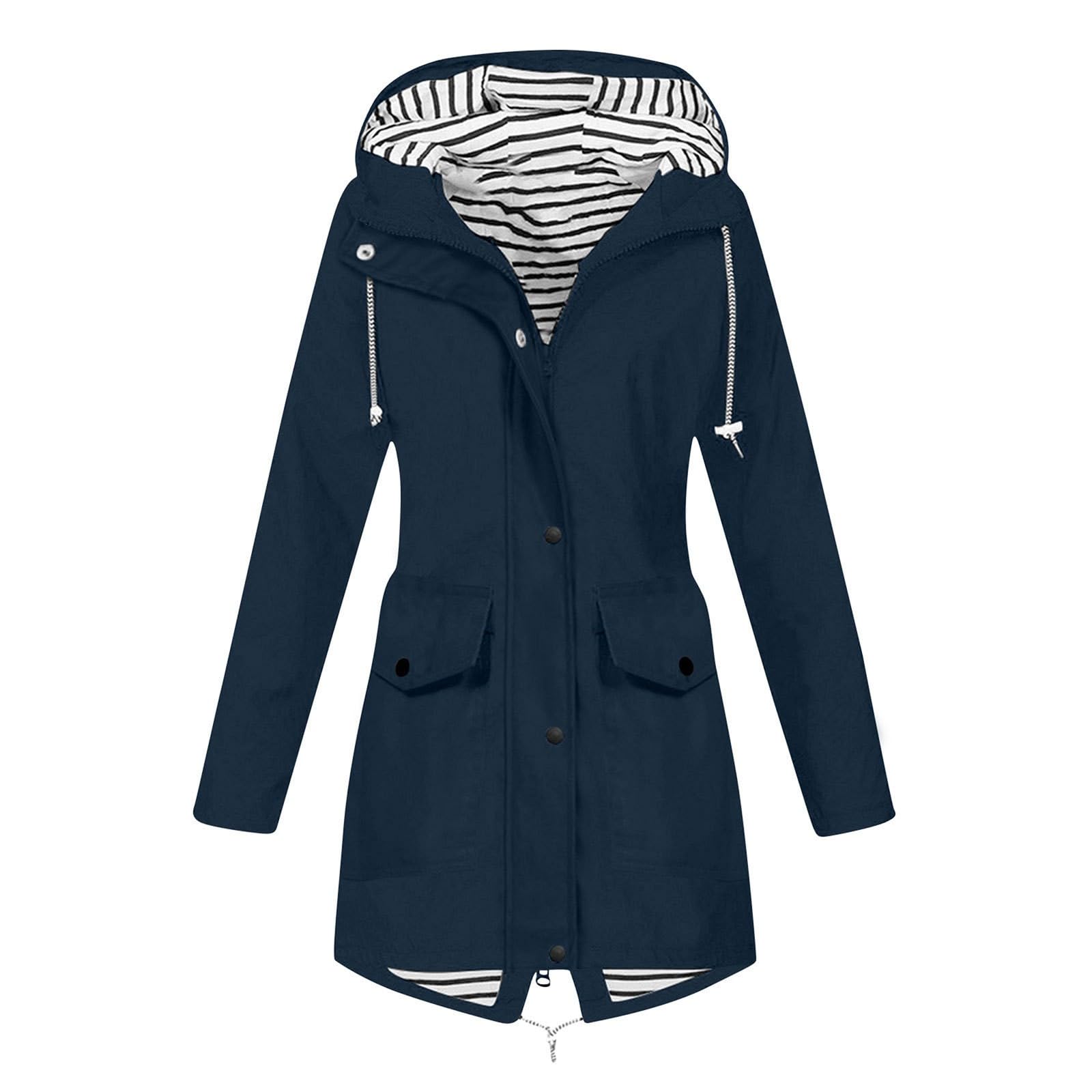 Generisch Giacca a vento invernale da donna, 3 in 1, due pezzi, per attività all'aperto, alpinismo e attività all'aperto, con funzione impermeabile (blu navy, M)