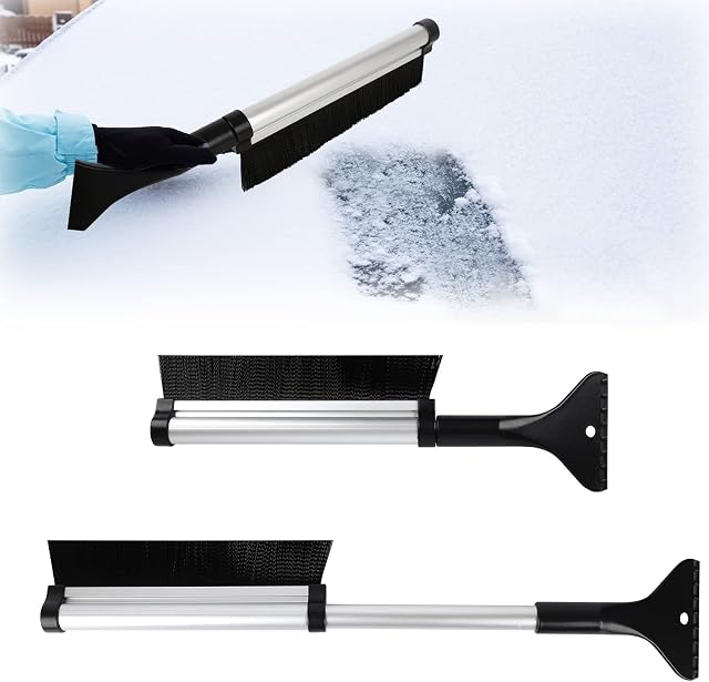 Ice Scraper for Car Windscreen,2-in-1 Snow Brush,65cm Extendable Car Cleaning Winter Broom with Ergonomic Handle,Snow Scraper Shovel,Winter Car Snow Frost Ice Removal Tool for Trucks,SUV Window