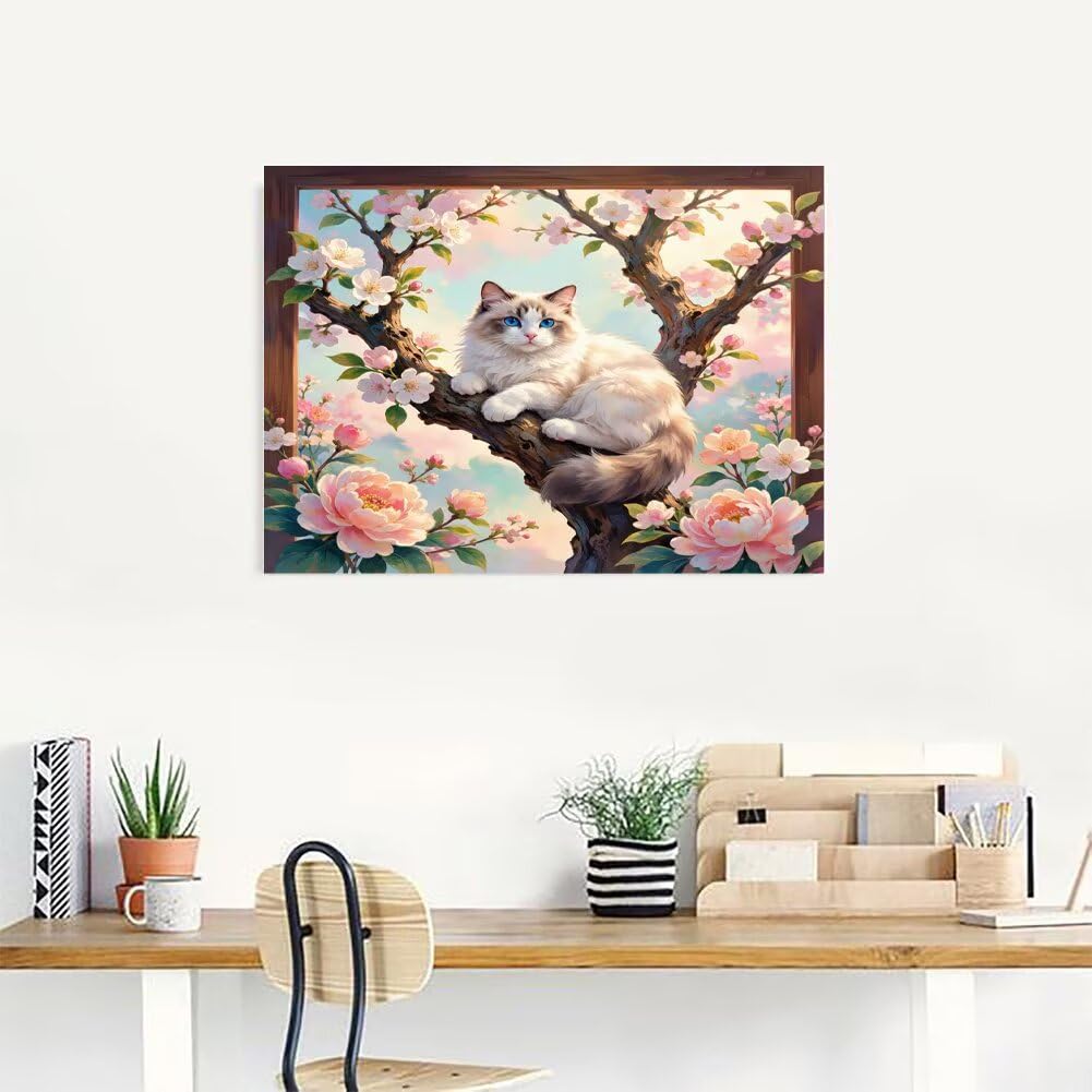 Diamond Painting Adulte Chat Painting Diamant 80x50cm 8-58360 | Peinture Diamant, DIY Activité Manuelle Adulte Kit Broderie, 5D Rond Broderie Artisanat Complet Kits pour Murale Décoration