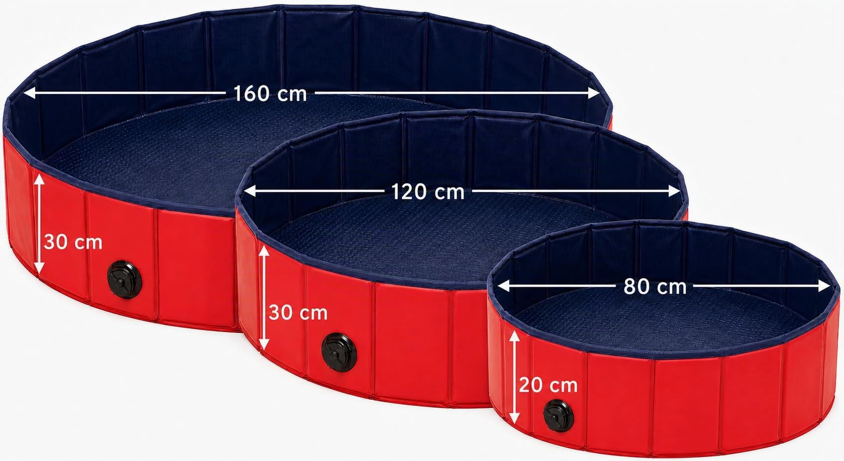 lionto Piscina plegable para perros bañera para perros piscina mascotas, Piscina para niños (M) 120 cm