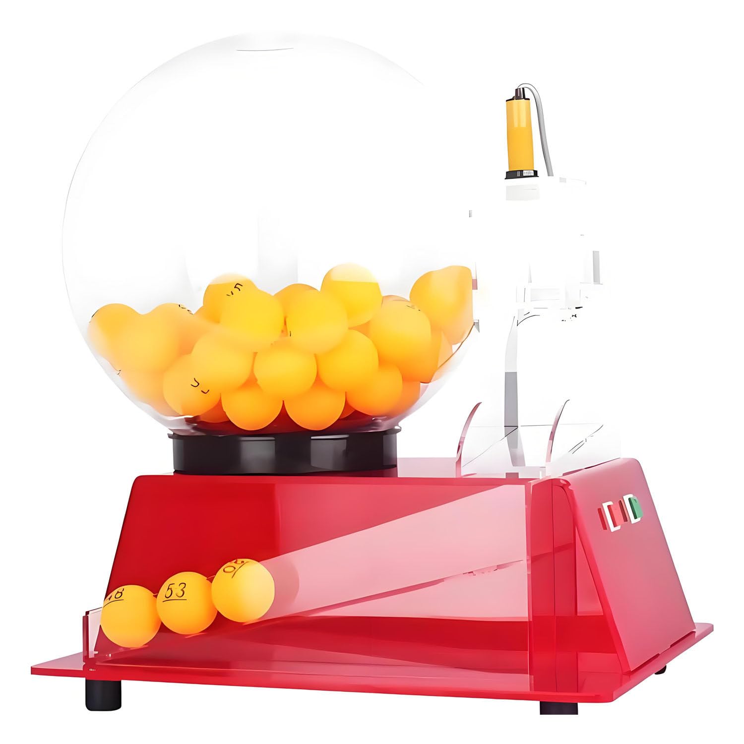 Aiodio Red Automatic Raffle Drawing Machine, Bingo Ball Set