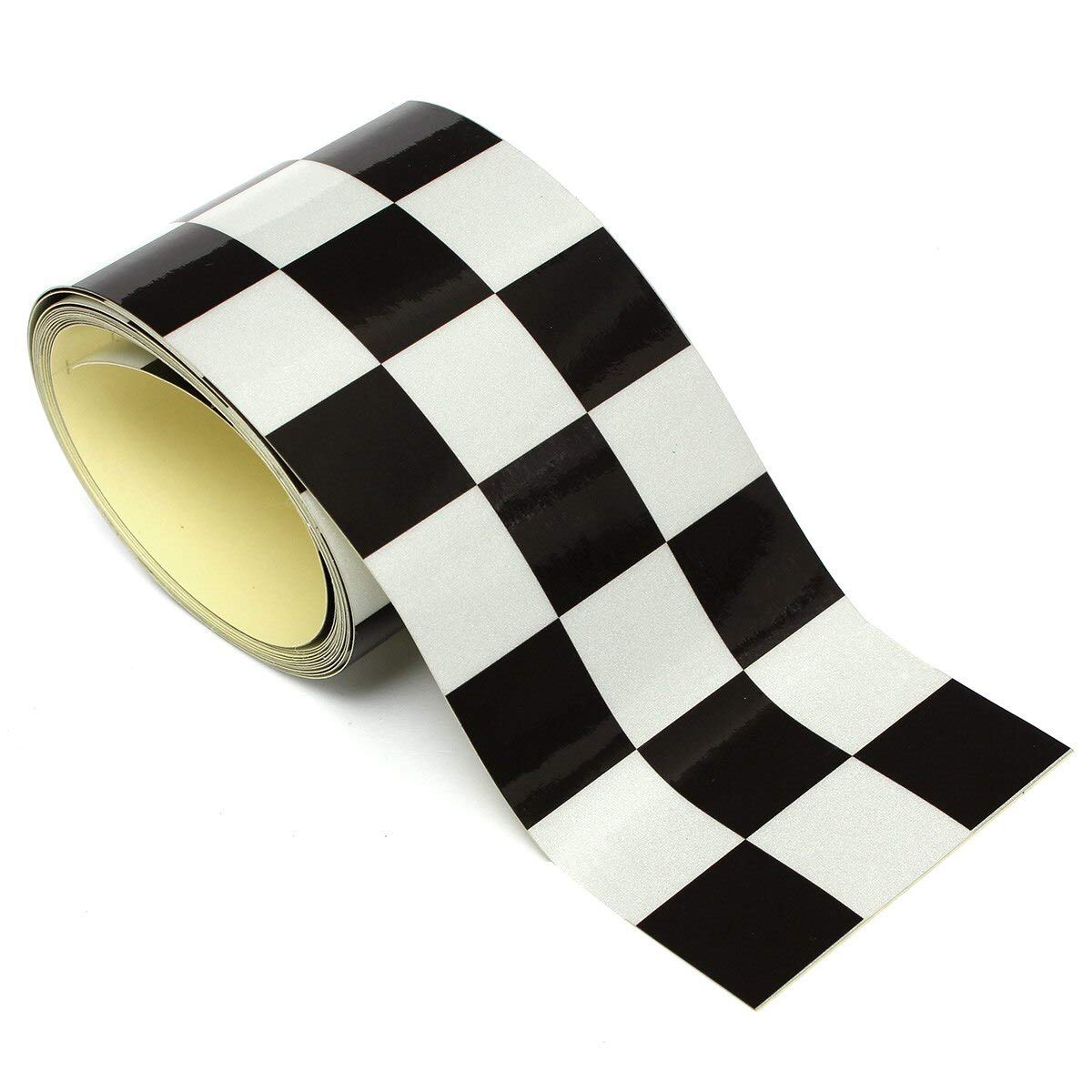 Amazon | 3 インチ黒/白ビニールチェッカーフラッグデカールテープ車
