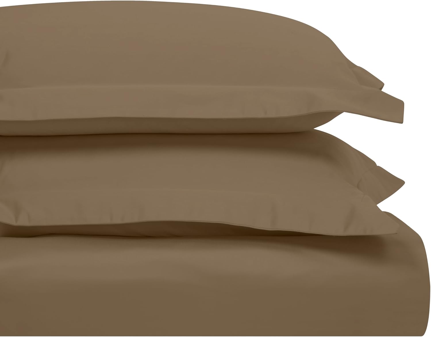 Superior Egyptian Cotton 1200 Thread Count Solid 3-Piece Duvet Cover Set, 1 Duvet Cover, 2 Pillow Shams, Bedding Essentials Decor, Soft Comforter Cover, King/California King, Taupe