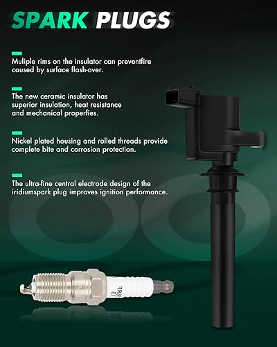 Miniatura 5 de SCITOO 6 bobinas de encendido con 6 bujías de iridio para Ford para Mazda para Mercury 500 Freestyle para Mariner Taurus Escape Tribute Sable