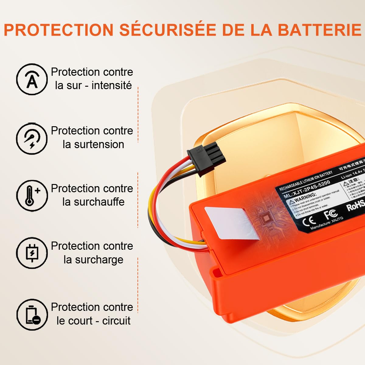 Bateria zamienna 6500 mAh 14,4 V do Xiaomi Mi Robot Xiaomi Mijia Roborock s50 s51 Robot Vacuum Cleaner Li-ION 14,4V Bateria