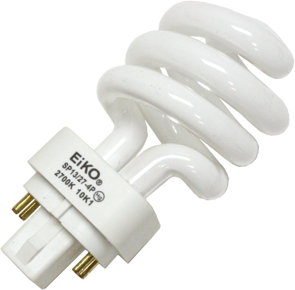 Eiko SP13/27-4P Compact Fluorescent Light Bulb (3-Pack), 13 Watts, G24q-1 Base, T-4 Bulb, 3.74"/95mm MOL, 1.97"/50mm MOD