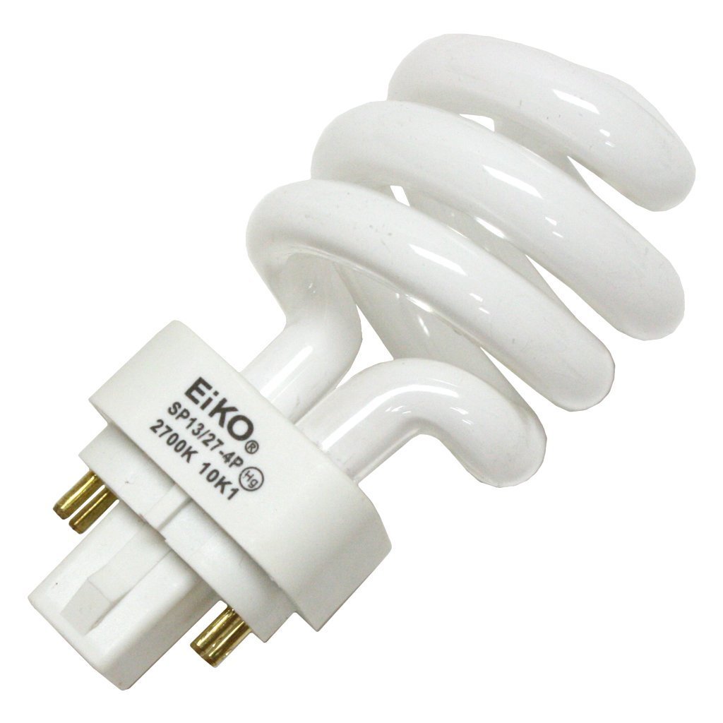 Eiko SP13/27-4P Compact Fluorescent Light Bulb (3-Pack), 13 Watts, G24q-1 Base, T-4 Bulb, 3.74"/95mm MOL, 1.97"/50mm MOD