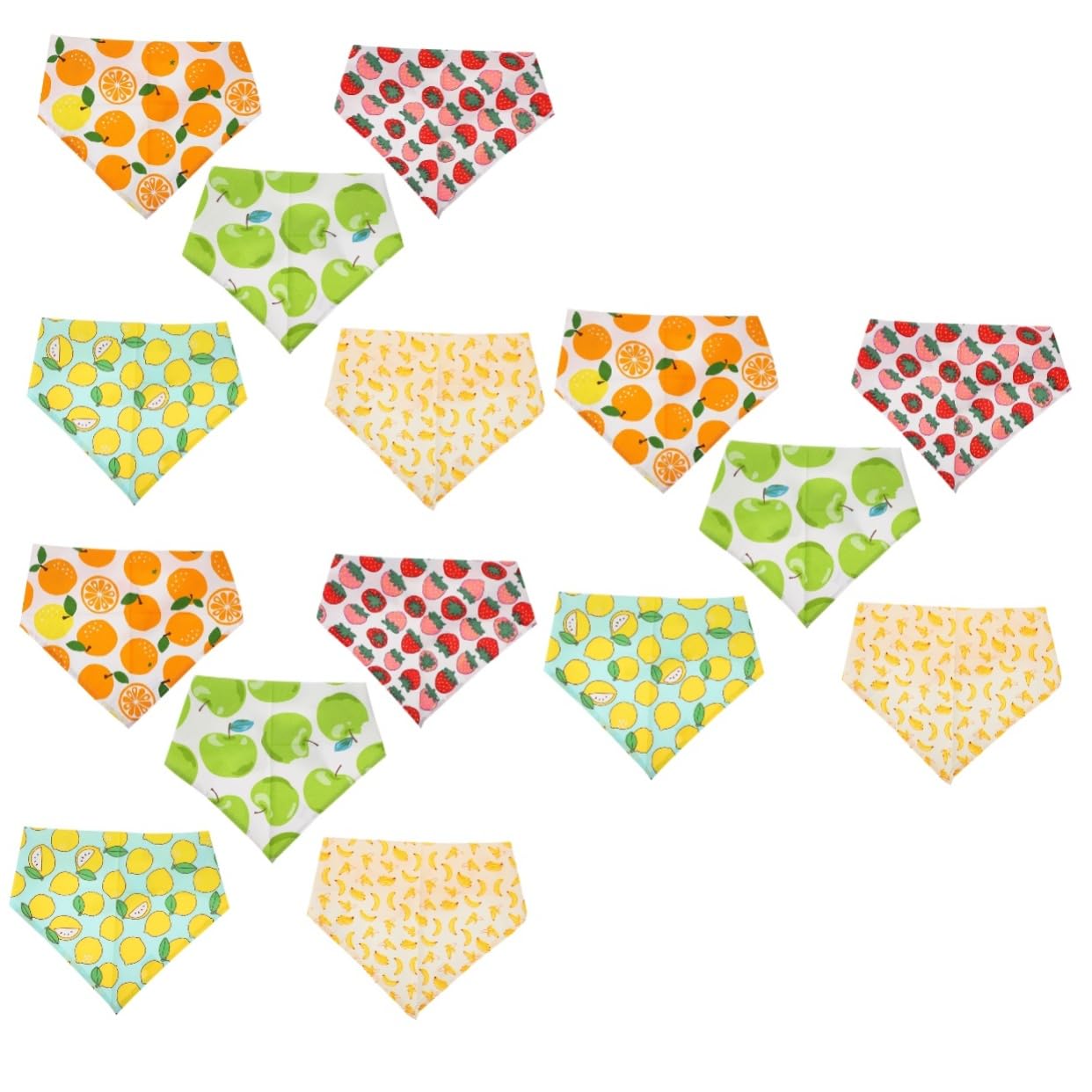 Sosoport 15pièces Bandanas pour Chiens Et Serviettes avec Motif De Fruits Évitent La Et Eau Confortables Et pour Animaux De Moyenne