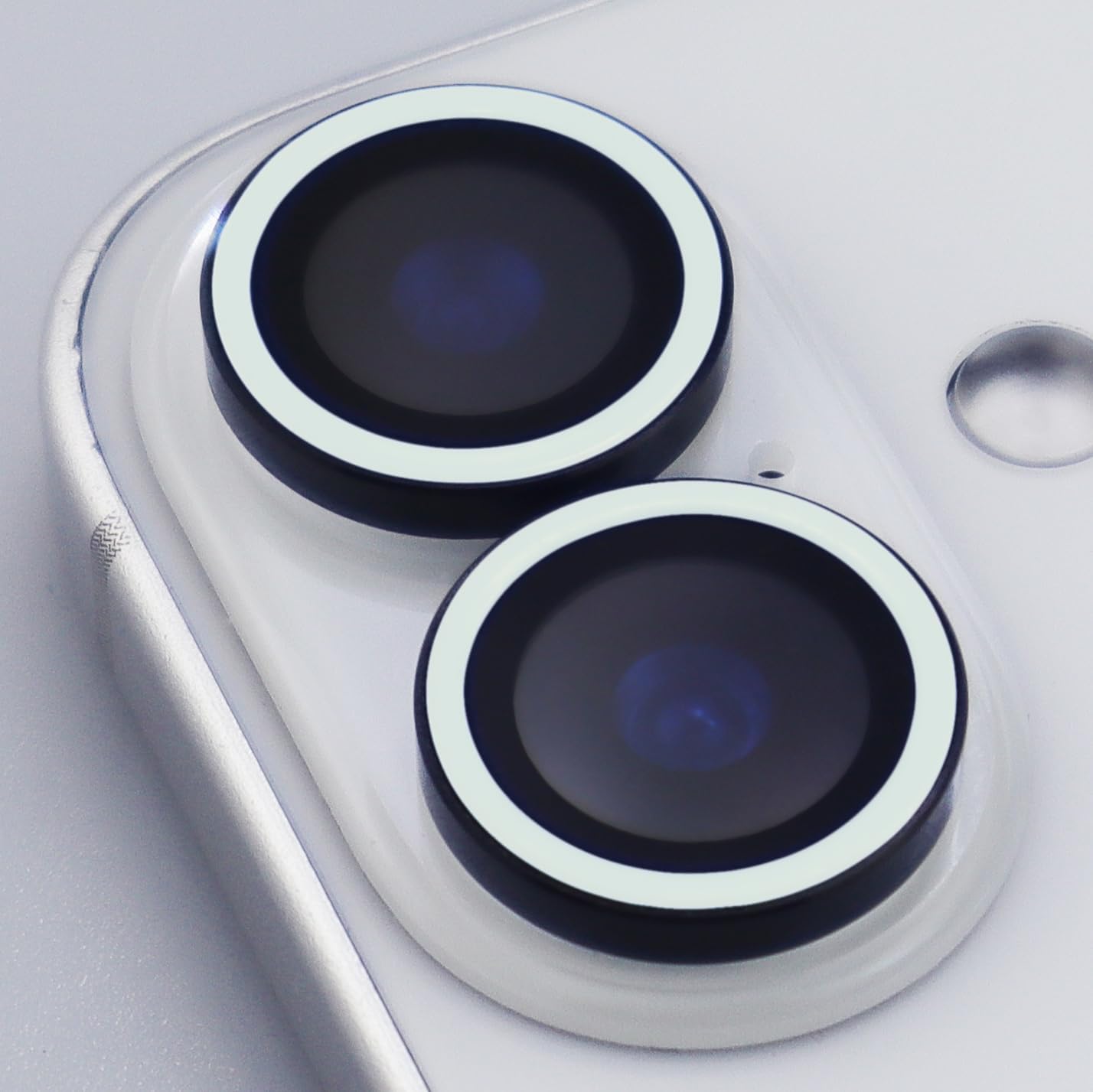 BONVAN for iPhone 17 Camera Lens Protector Glow in the Dark Tempered Glass Screen Accessories Luminous Lens Cover (2PCS) (White) image 3