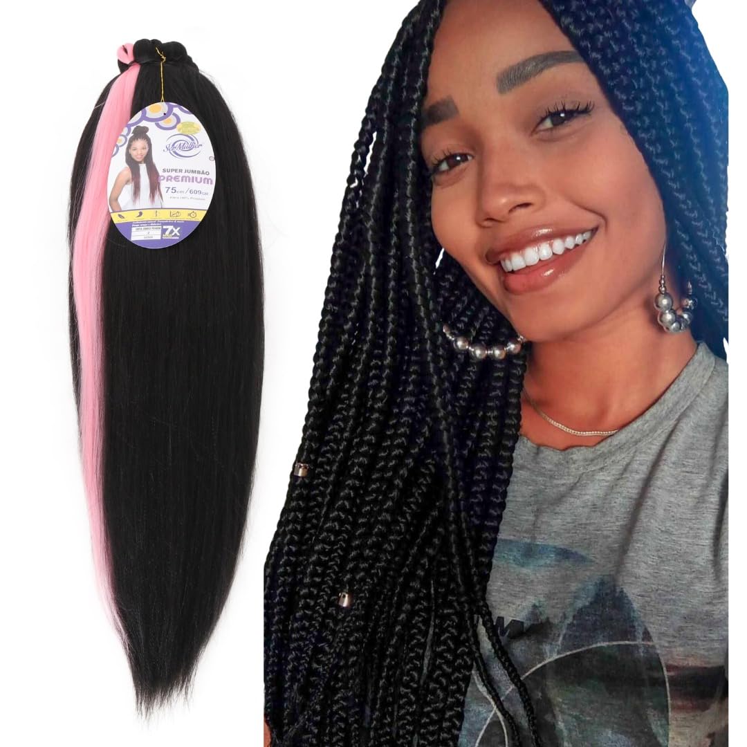NUEVO JUMBO PREMIUM 629gr, 75CM – Extensiones para Trenzas Africanas (2 Negro Natural)