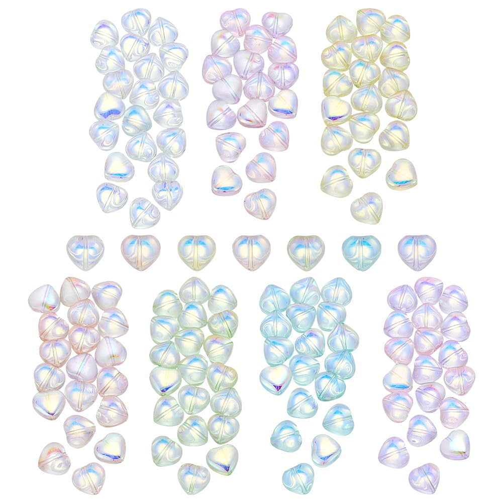 Perles en forme de cœur en verre pour fabrication de collier