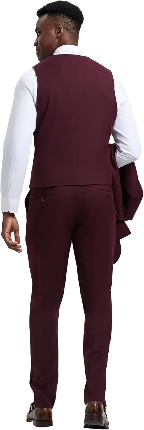 STACY ADAMS Men’s Classic 3-Piece Suit – Sharp Tailored Jacket, Sleek Vest, and Modern Slim-Fit Trousers - Image 2