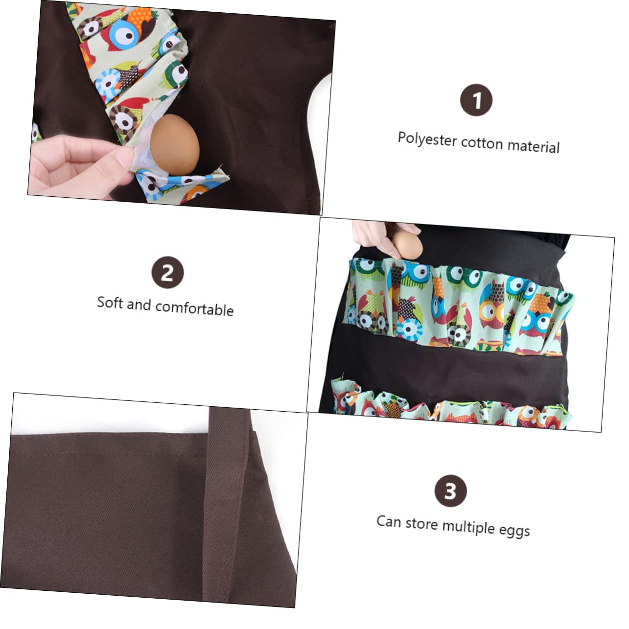 HEMOTON 2St Eierschürze küchenschürze kitchen apron Schürze zum Sammeln von Eiern Enten-Gänseei mit Schürze malschürze kinder Ei-Holding-Schürze Bauernhaus Schürze mit Tasche tiefer Mund