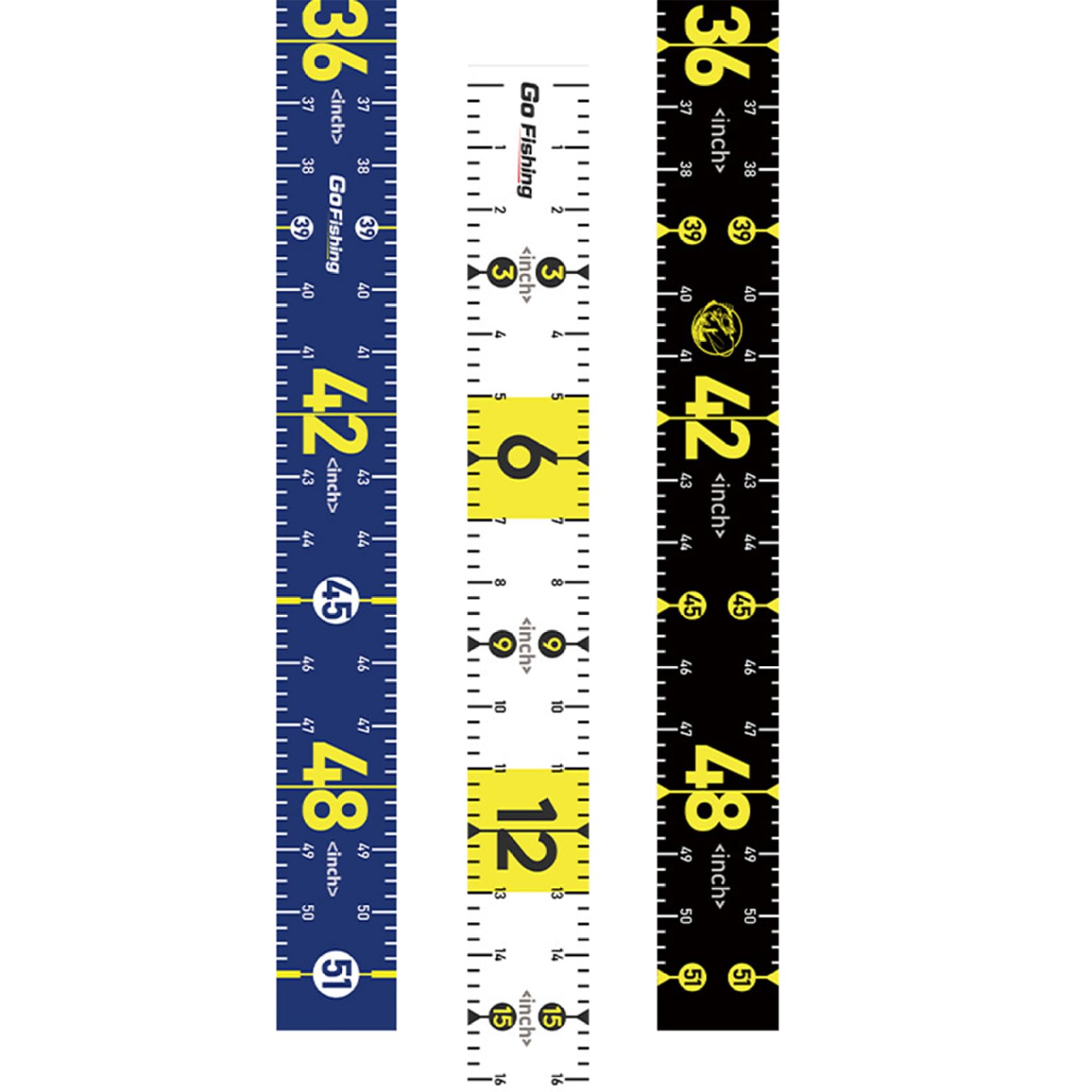 3Pcs Fish Measuring Ruler Stickers, 50 Inch Waterproof Boat Fish Measuring Tape Decals for Fishing Boats & Kayaks, 130 cm