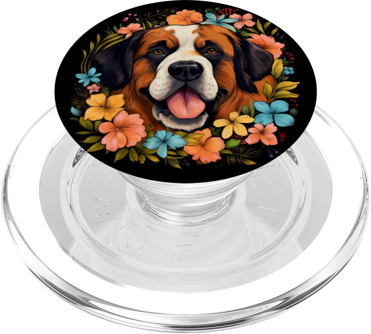 Colorful St Bernard watercolor Art Pet Dog Mom St Bernard PopSockets MagSafe PopGrip for iPhone