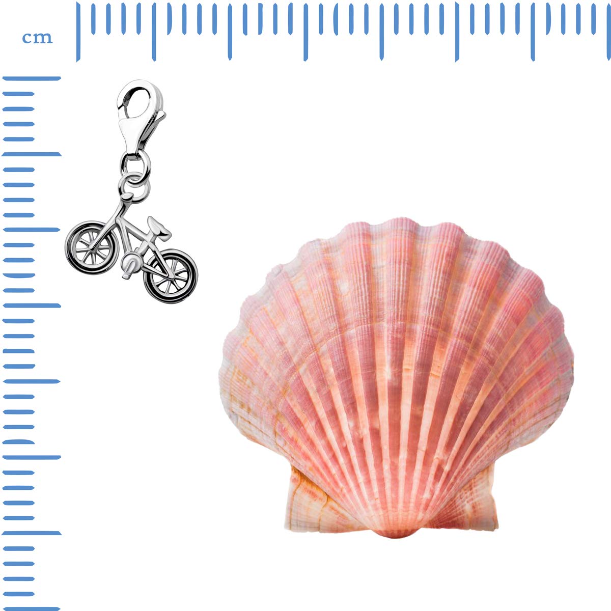 Quiges Charm con Cierre Plateado Bicicleta Abalorios Joyería de Mujer