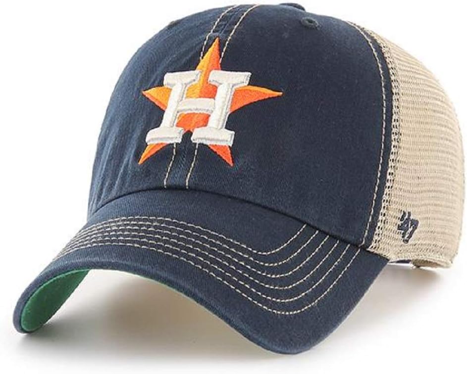 '47 MLB Trawler Mesh Clean Up Adjustable Hat, Adult One Size Fits All (Houston Astros Navy)
