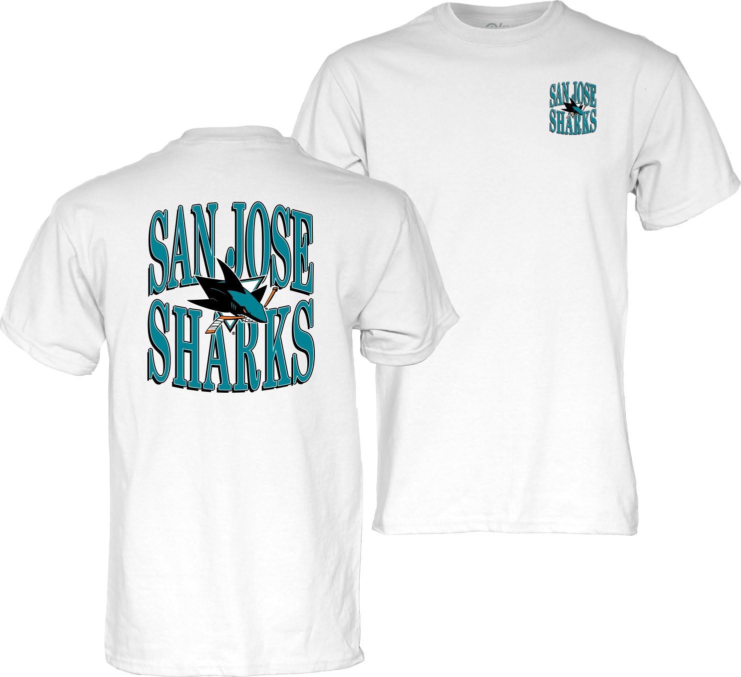 Blue 84 NHL Officially Licensed T-Shirt Front/Back White