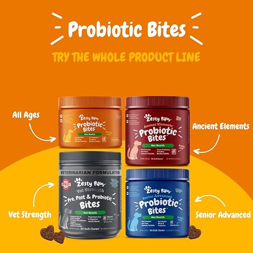 Miniatura 5 de Zesty Paws Probióticos para perros - Probióticos para la flora intestinal salud digestiva diarrea ocasional y apoyo intestinal - DE11 clínicamente