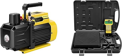 SPECSTAR Bomba de vacío de aire HVAC de una sola etapa de 110 V 1/4 HP 4.5 CFM y escala de freón electrónica de carga de refrigerante digital de