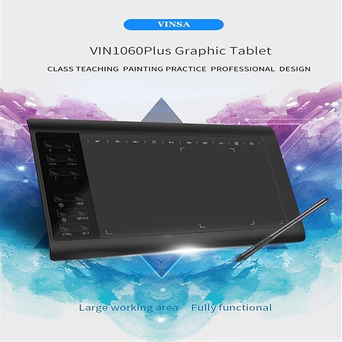 Tableta digital gráfica portátil de 10 x 6 pulgadas para dibujo con presión, compatible con teléfono móvil y PC miniatura 6