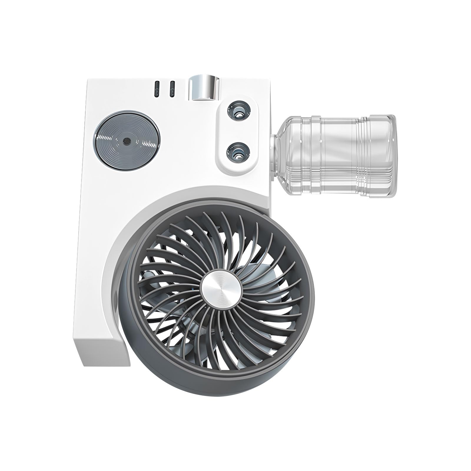 Evaporative Device with Detachable Drinking Bottle and 5 Hour Usage Time Camping Fog Fan