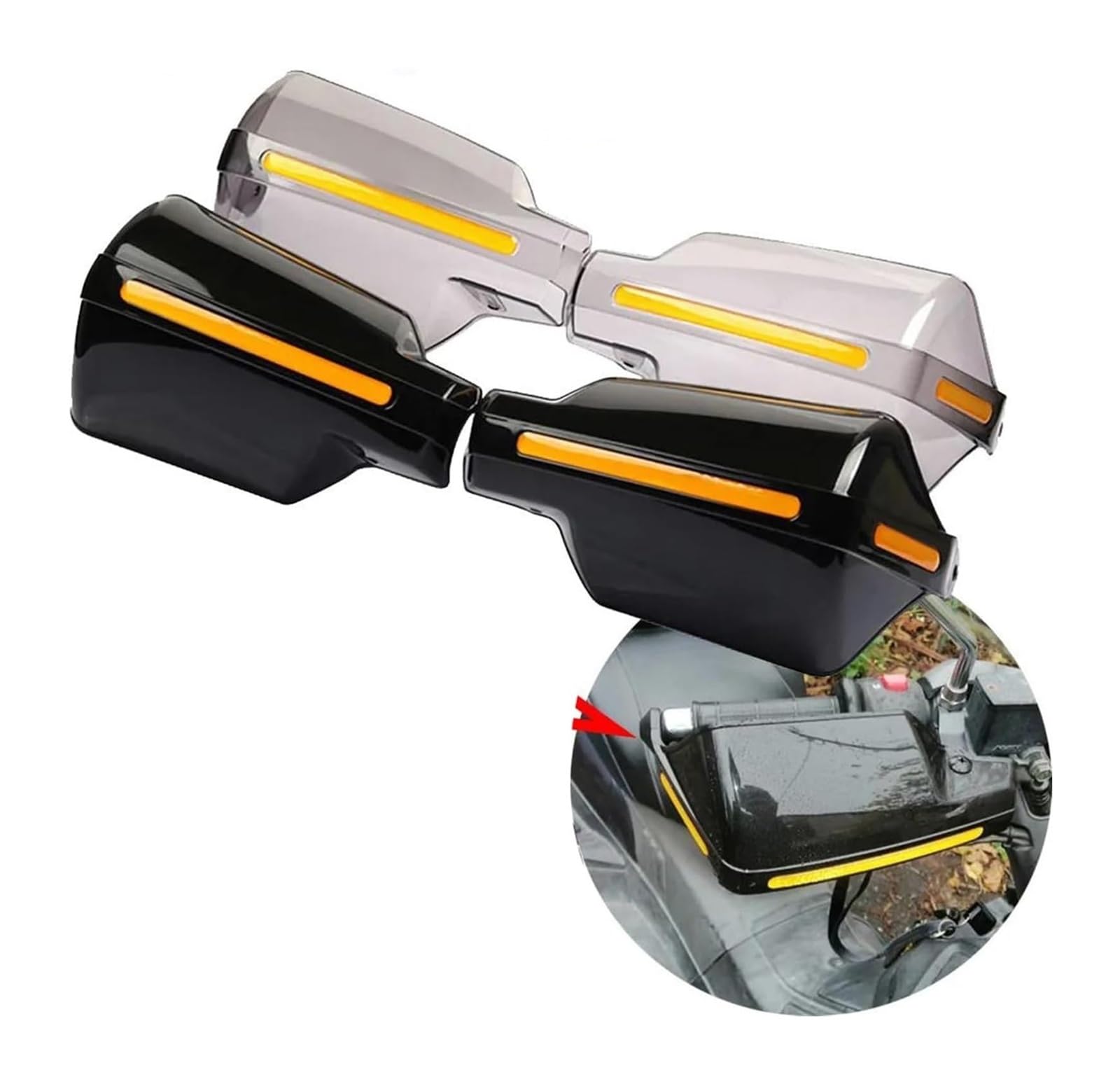 Lenker-Handschutz Für Piaggio MP3 125–500 – ABS-Kunststoff Mit Reflektierenden Streifen – Wind- & Spritzschutz, Einfache Montage