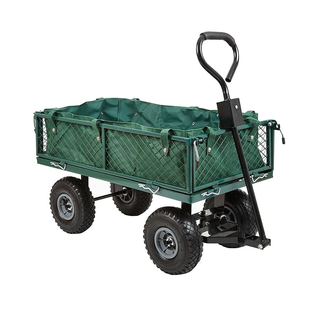 Buy 4 Wheel Tipper Dump Wagon Outdoor Garden Mesh Wheelbarrow Hand