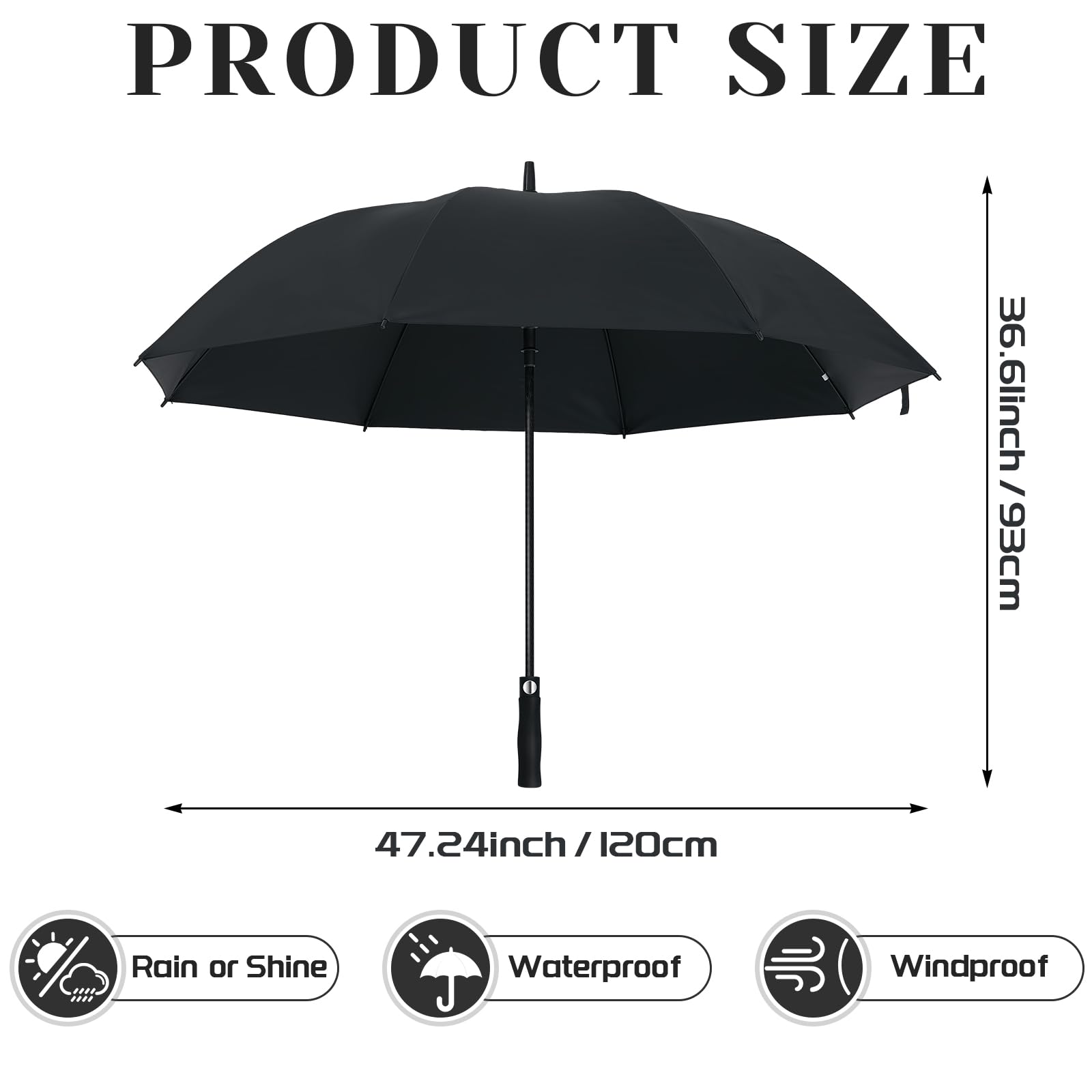Weewooday 2 Paraguas Golf Apertura Automática 54 Inch Paraguas Deportivo Grande Sombrilla Resistente al Viento Protección UV Impermeables para Lluvia