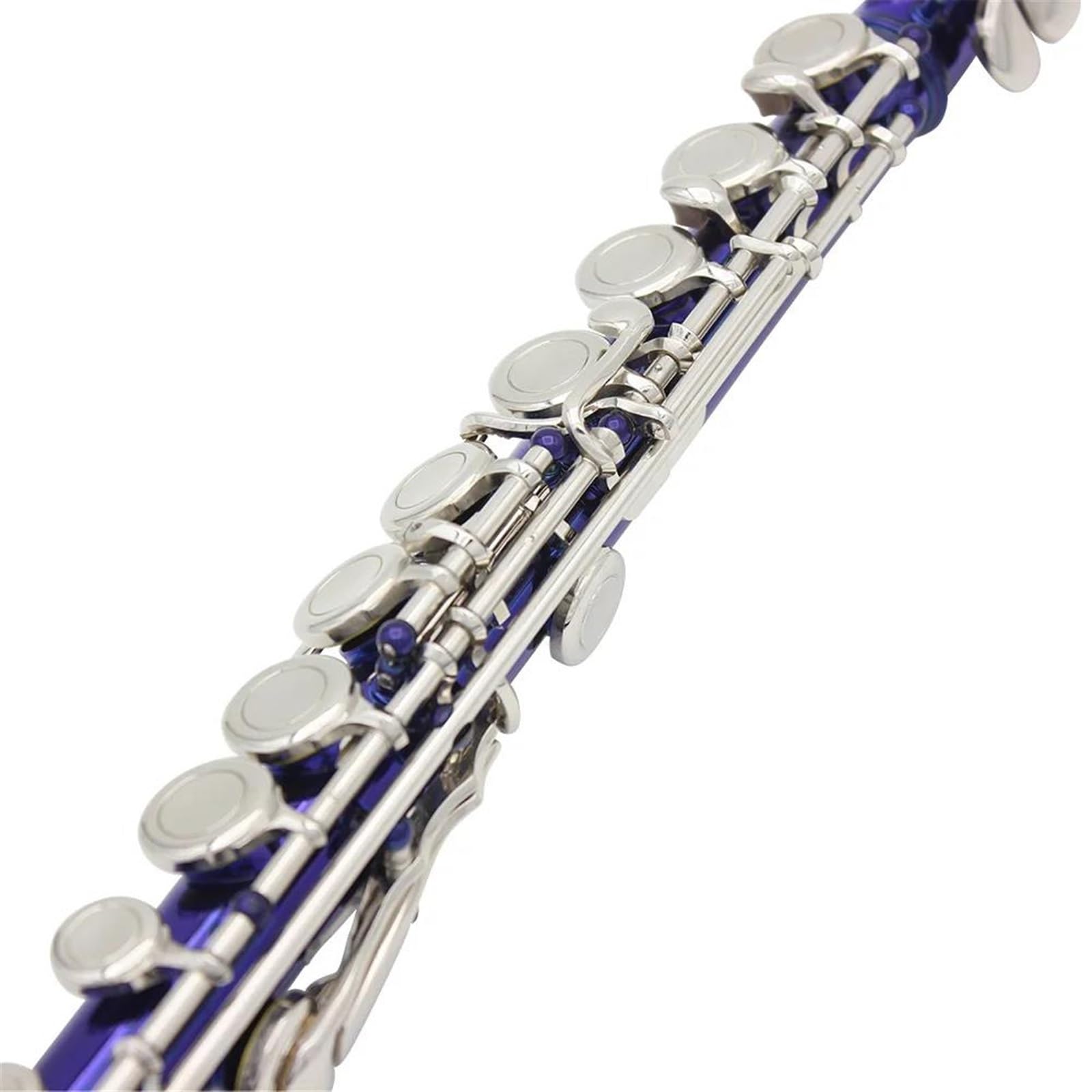 Flûtes Traversières Flûte À 16 Trous Bleue Accordage C Clé E Instrument À Vent En Bois Flûte À Tube En Cupronickel Plaqué Argent Nickelé Avec Accessoires