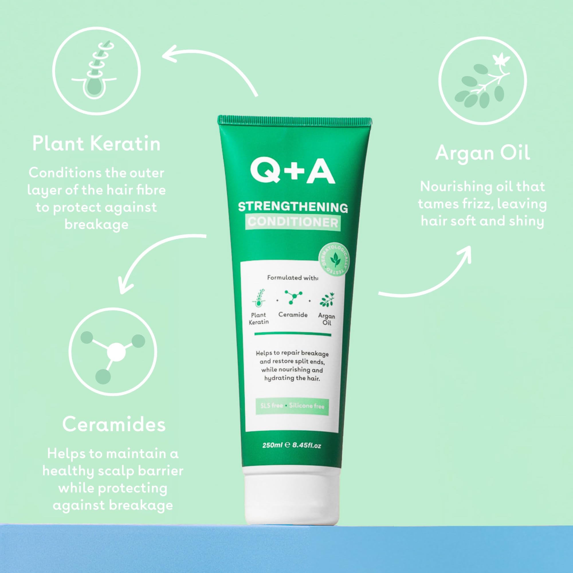Q+A Strengthening Conditioner, Clear, 250 ml (Pack of 1) - Image 3