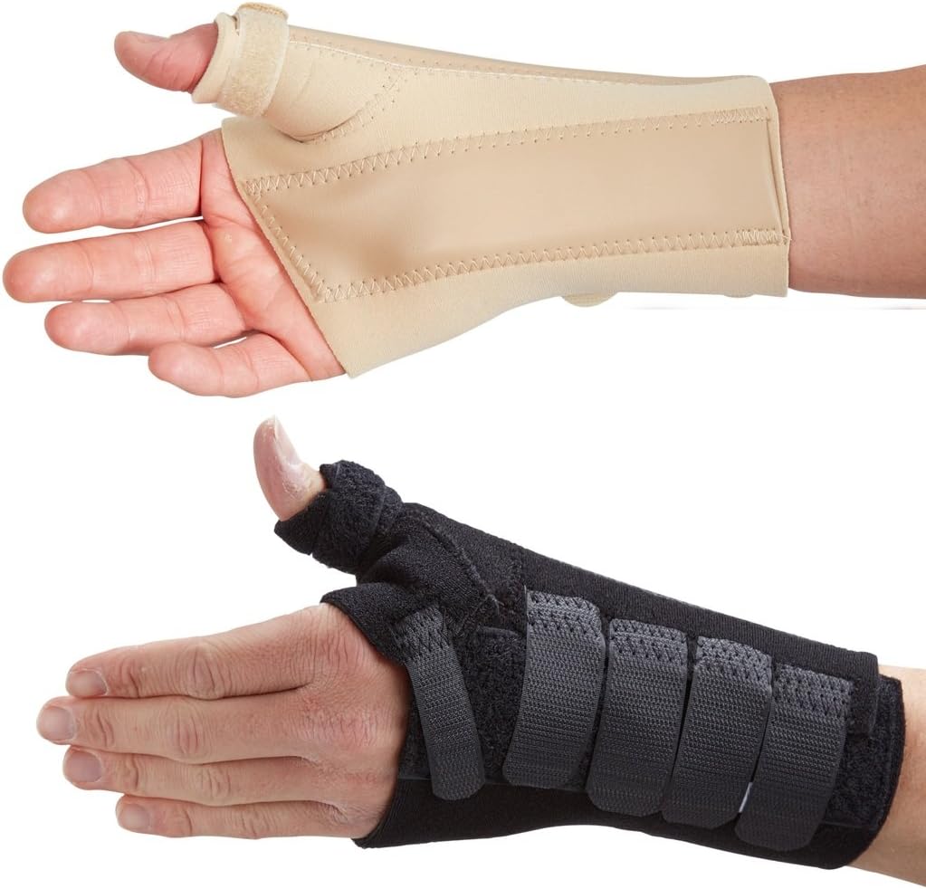 Actesso Wrist Thumb Support - Brace with metal Splint - Ideal for thumb injuries, Scaphoid Fractures and Sprains [Select your size] (Black, XL Right)
