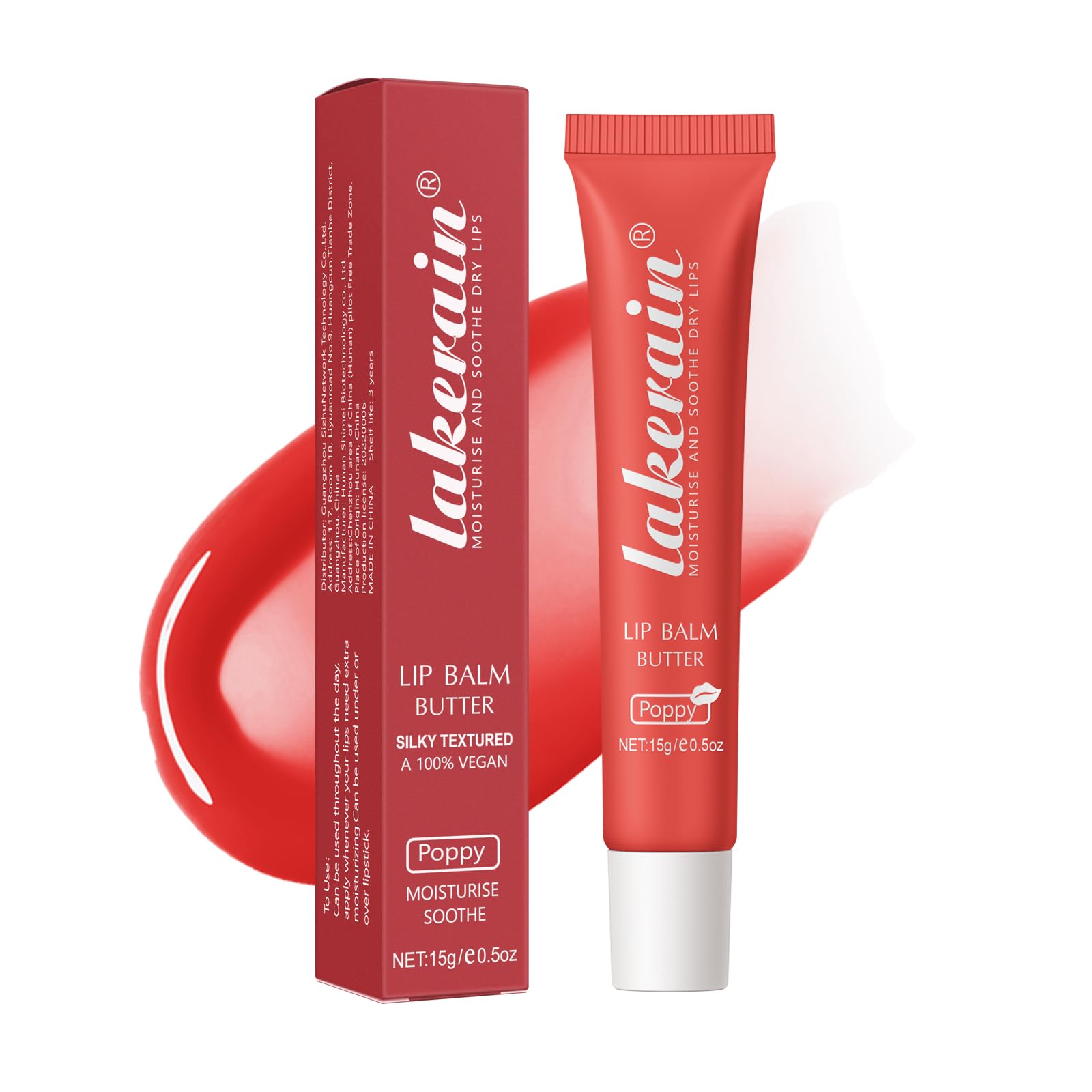 NICEFACEMoisturizing Lip Balm Butter for Dry Cracked Lips,Day/Night Hydrating Lip Mask, Ultra-Nourishing Lip Care Moisturizer for Soft, Smooth and Supple Lips (Poppy)